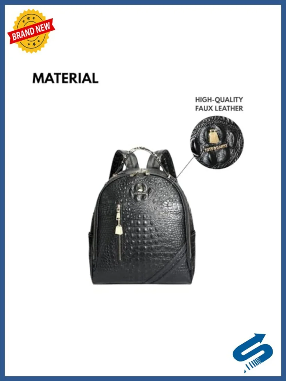 Vegan Leather Water-Resistant Fashion Backpack for Travel Work